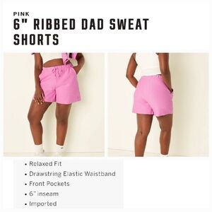 PINK Victoria’s Secret Ribbed Small Sports Bra & Medium Dad Shorts Set BNWT